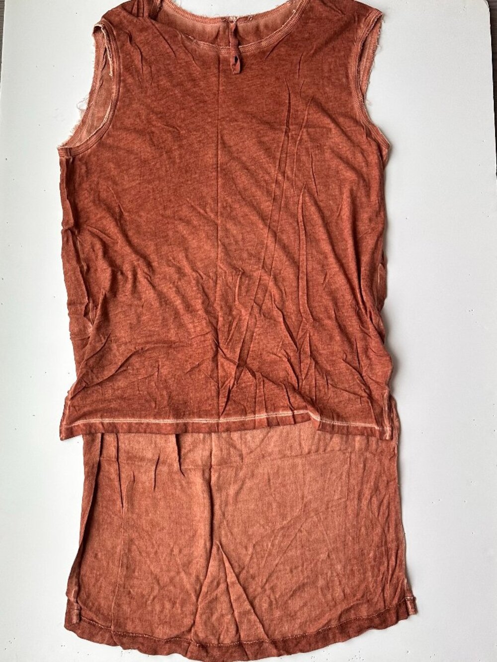 Silent by Damir Doma Rust Garment-Dyed Mixed Fabric Long Tank Tunic size M